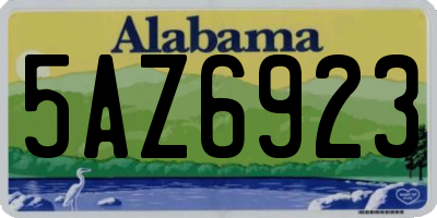 AL license plate 5AZ6923