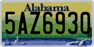 AL license plate 5AZ6930