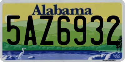 AL license plate 5AZ6932