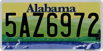 AL license plate 5AZ6972