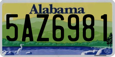 AL license plate 5AZ6981