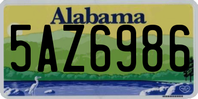 AL license plate 5AZ6986