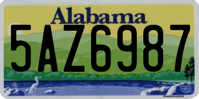 AL license plate 5AZ6987