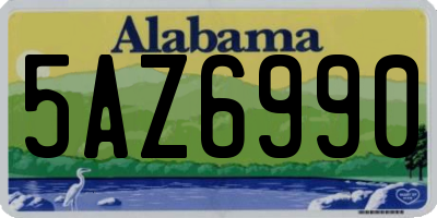 AL license plate 5AZ6990