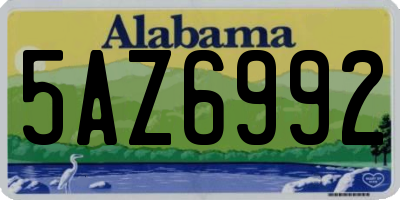 AL license plate 5AZ6992