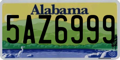 AL license plate 5AZ6999