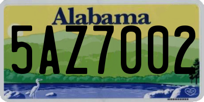 AL license plate 5AZ7002