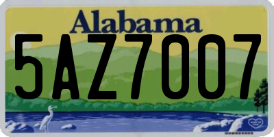 AL license plate 5AZ7007