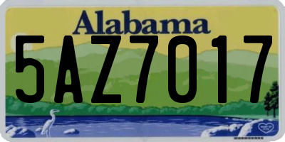AL license plate 5AZ7017