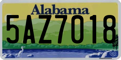 AL license plate 5AZ7018