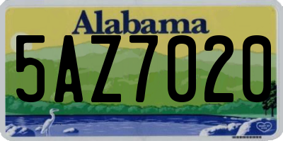 AL license plate 5AZ7020