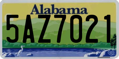 AL license plate 5AZ7021