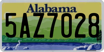 AL license plate 5AZ7028