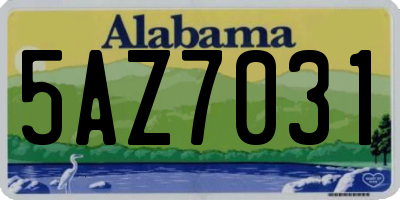 AL license plate 5AZ7031