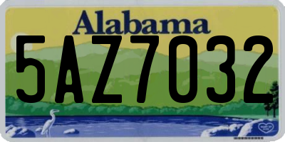 AL license plate 5AZ7032