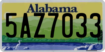 AL license plate 5AZ7033