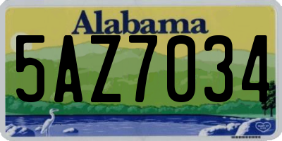 AL license plate 5AZ7034