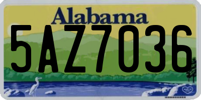 AL license plate 5AZ7036