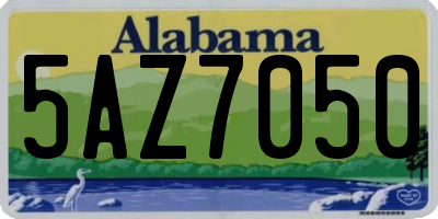 AL license plate 5AZ7050