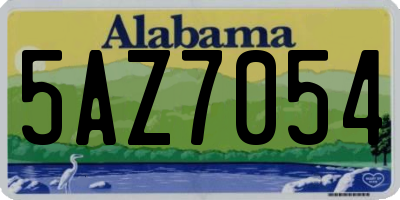 AL license plate 5AZ7054