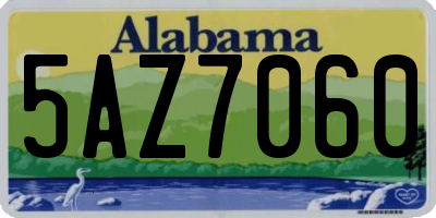 AL license plate 5AZ7060