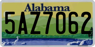 AL license plate 5AZ7062