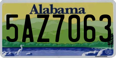 AL license plate 5AZ7063
