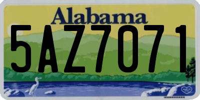 AL license plate 5AZ7071