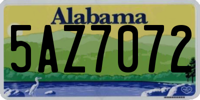 AL license plate 5AZ7072