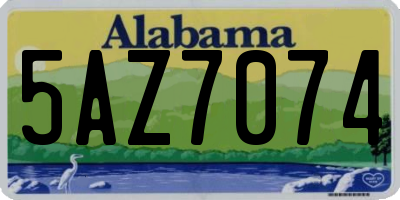 AL license plate 5AZ7074