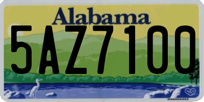 AL license plate 5AZ7100