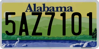 AL license plate 5AZ7101