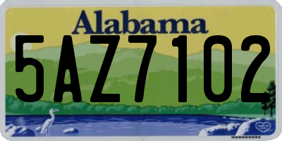 AL license plate 5AZ7102