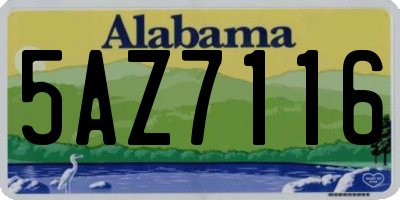 AL license plate 5AZ7116