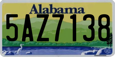 AL license plate 5AZ7138