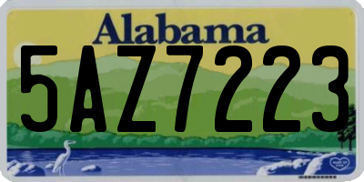 AL license plate 5AZ7223