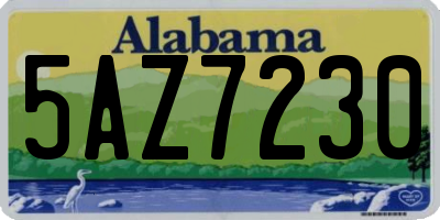 AL license plate 5AZ7230