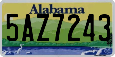 AL license plate 5AZ7243