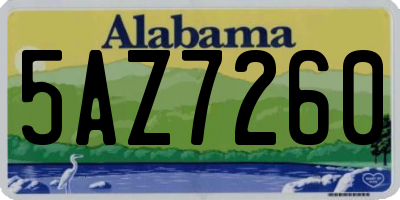 AL license plate 5AZ7260
