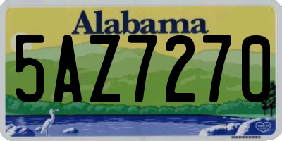 AL license plate 5AZ7270