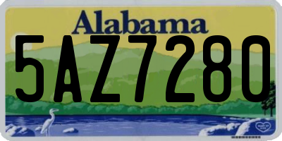 AL license plate 5AZ7280