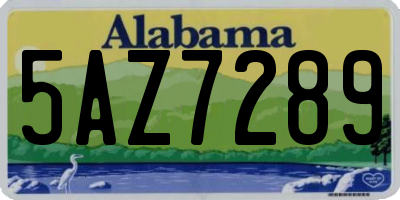 AL license plate 5AZ7289