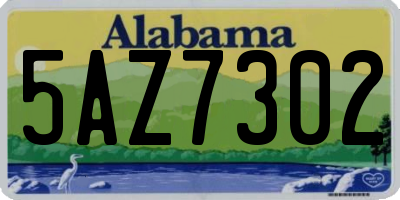 AL license plate 5AZ7302