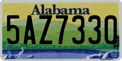 AL license plate 5AZ7330