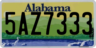 AL license plate 5AZ7333