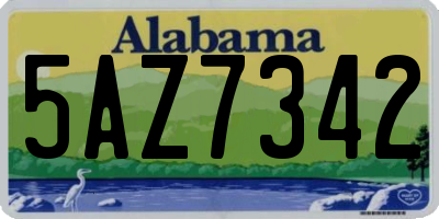 AL license plate 5AZ7342