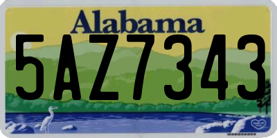 AL license plate 5AZ7343