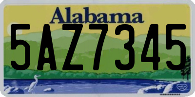 AL license plate 5AZ7345