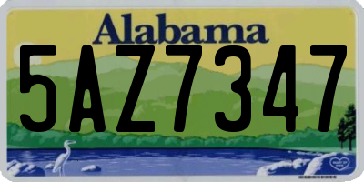 AL license plate 5AZ7347
