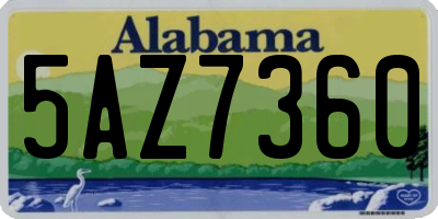 AL license plate 5AZ7360
